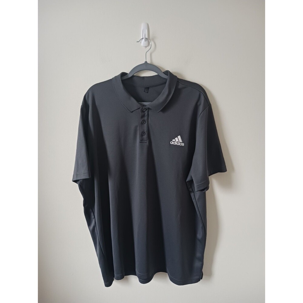 Adidas Golf Mens Performance Athletic Gray Polo Shirt Size 2XL